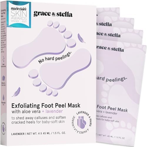 grace & stella Award-Winning Foot Peel Mask (4 Pairs, Lavender) by GraceStella