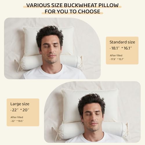 Buckwheat Pillow – 3-Point Head Neck Shoulder Support, Detachable - Image 2