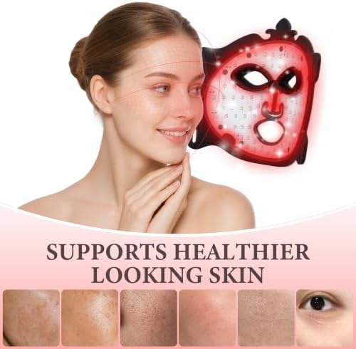 Red Light Therapy for Face, Cordless LED Face Mask with 7 Light Modes, 5-level Brightness Adjustment& 30mins Timer, Rechargeable for Glowing Skin at Home - Image 3