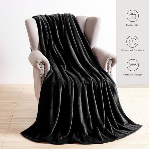 TASTHROW Black Throw Blanket 60x80 Inches - Image 2