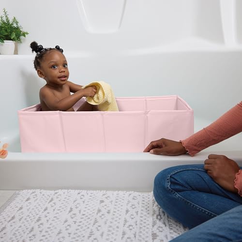 Ingenuity Tuckaway Toddler Folding Tub, Converts Shower to Tub, Folds to Store, Easy to Clean, No Assembly Required, Portable Baby Bathtub for Travel, 12M-5Y, Pink - Image 2