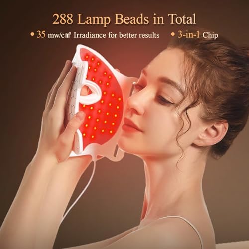 MEGELIN 7 Colors Led Light Therapy Facial Mask, Face Light Therapy Mask for Face, Reduce Wrinkles Smooth Skin, Infrared Light Skin Rejuvenation(White) - Image 2