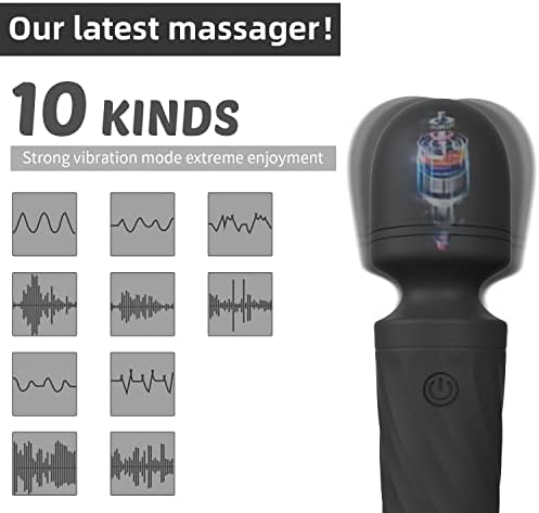 Mini Massager Wand-Waterproof,10 Vibration(Black) - Image 3
