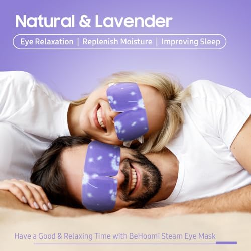 BeHoomi Steam Eye Mask, 10Packs Heated Eye Mask, Self Heating Disposable SPA Warm Compress for Eyes Sleep Mask, Travel Essentials & Relaxation Gifts for Women (Lavender Scent) - Image 2