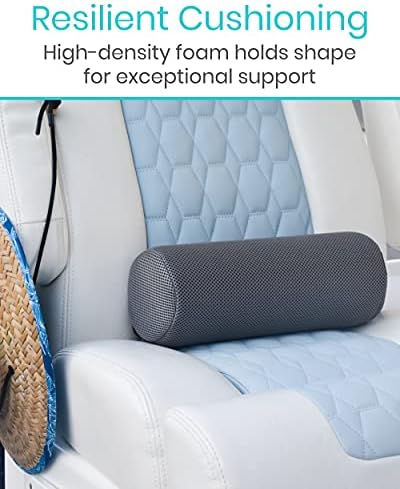 Vive Lumbar Roll Pillow for Lower Back Pain - Low Back Support Cushion for Office Chair, Car, Driving, Desk Computer - Ergonomic Portable Cervical Bolster for Thoracic Low Rest Posture Corrector(Firm) - Image 3