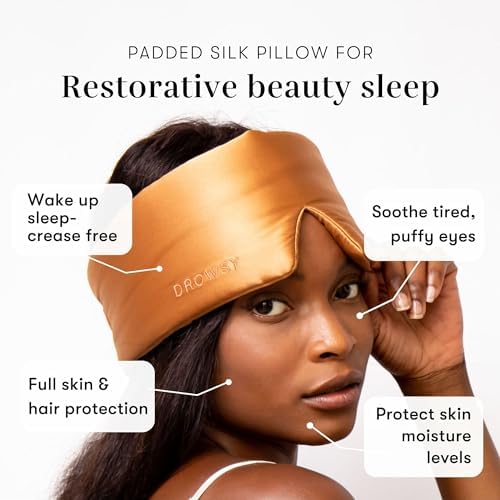 DROWSY Silk Sleep Mask - Face-Hugging, Padded Cocoon for Luxury Sleep in Total Darkness - 100% Pure Mulberry Silk (Tuscan Kiss) - Image 3