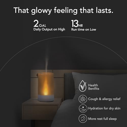 Vornado Votiv 7 Whole Room Ultrasonic Humidifier with Ambient Lighting, 2 Gallon Output, Carry Handle, Simple Refill, Touch Controls, 2 Mist Settings, Humidifier for Bedroom, Translucent White - Image 4