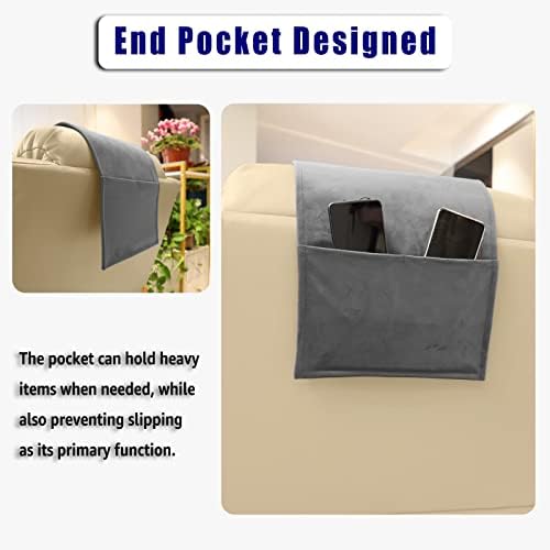 Adjustable Headrest Pillow for Recliners and Armchairs - Non-Slip Velvet Cushion for Neck Support and Pain Relief (Gray) - Image 4
