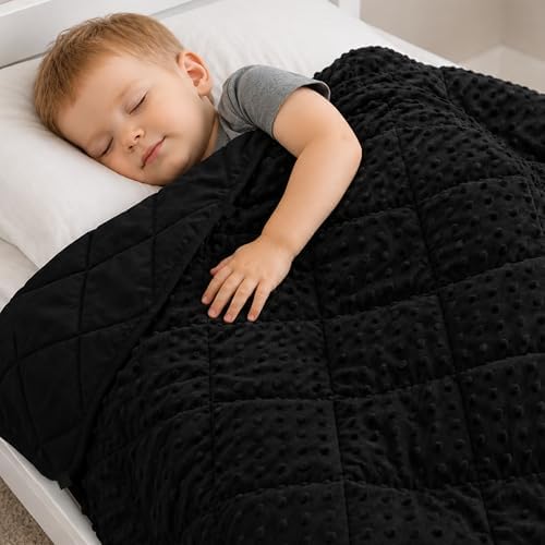 MAXTID Kids Weighted Blanket, 3 Pound Black 36"x48", Reversible, Gifts by MAXTID
