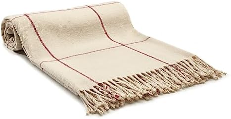 Arus Acrylic Highlands Collection Queen Throw Blanket Cream-Red, 60x80 - Image 2