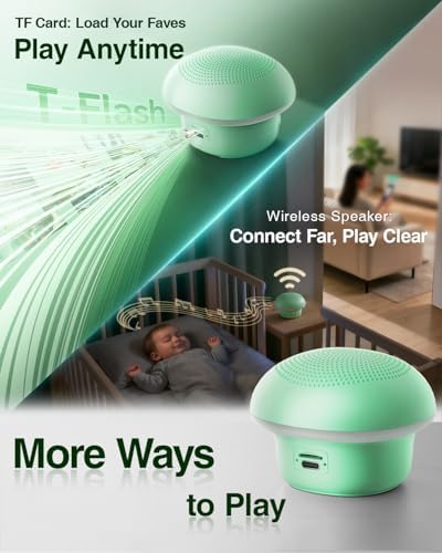 Portable White Noise Sound Machine with 20 Relaxing Sounds, 48H Playtime, 3 Timers & Night Lights, Memory, TF Card Mode & 10m Wireless Playback for Newborn Baby Gift, Adult, Mini for Home Sleep Office - Image 5