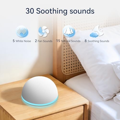 Portable Sound Machine Night Light Baby White Noise Machine Battery Sleep Machine 12 Night Lights 30 Sleeping Sounds for Baby Kids Adults Dogs 4 Timer Memory Function for Home Travel Office - Image 2