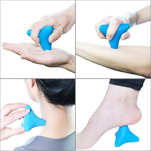 Manual Trigger Point Massage Tool Small Massager Ball 3″×2.6″ Blue - Image 4