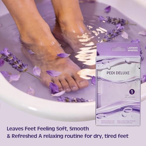 NOVAL Deluxe Pedi Spa 4 Steps Pedicure Kit, Foot Spa Kit with Sea Salt Soak, Sugar Scrub, Mud Masque and Massage Lotion, At Home Pedicure Set for Dry Tired Feet (Lavender Whispers) - Image 4