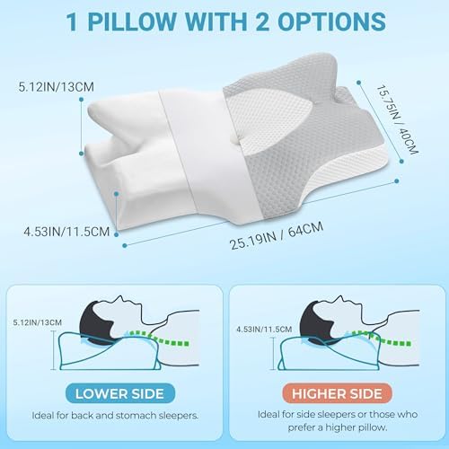 Elviros Cervical Memory Foam Pillow,2 PCS Pillow for Neck & Shoulder Pain - Image 2