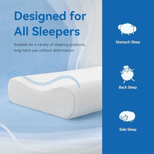 AM AEROMAX Contour Memory Foam Cervical Pillow for Neck Pain Relief, White - Image 4