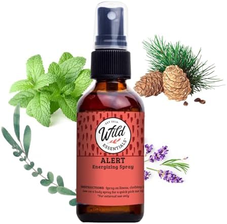 Wild Essentials All Natural Essential Oil Sprays, 2 Ounce, 60ml, Organic Witch Hazel, Aromatherapy, Made in USA by WildEssentials