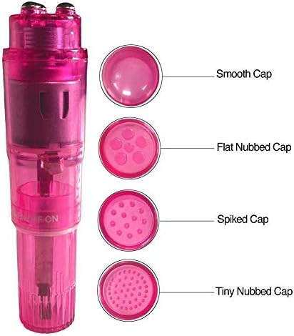 Small Mini Vibrating Massager Handheld Portable Tool for Women with 4 Heads Pocket Pen for Face Neck Head Back and Shoulder 3Pack Pink - Image 2