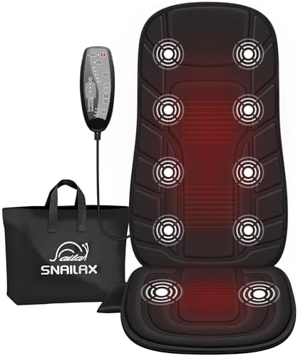 Snailax Vibration Back Massage Seat Cushion with Heat, Office Chair Pad by Snailax