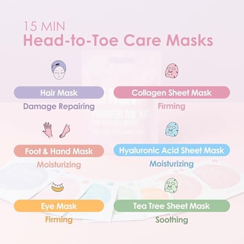 Naisture 15 Min Pamper Me Kit Korean Spa Skincare Gift Set for Women-Head to Toe with Hair, Face, Eye, Hand, & Foot Masks (7 pcs) - Image 2