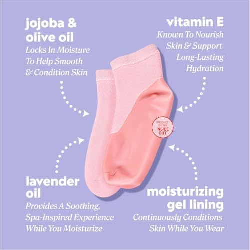 Onyx Professional Gel Moisturizing Socks, One Size Dry Feet Treatment for Women or Men, Hydrating Spa Socks for Dry Feet and Cracked Heel Repair, One Reusable Pair - Image 3
