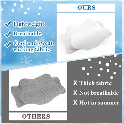 Hahafelt Cooling Cervical Pillowcase Cover with Envelope Closure (Only Pillow Case) Ergonomic Neck Pillowcase Smooth Soft Cool Pillow Cover for Side Back Stomach Sleepers(White,Standard Size) - Image 3