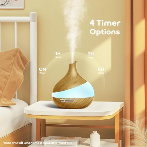 HJTHJT 500ML Essential Oil Diffuser for Home: 14 Color LED Humidifier - Image 4