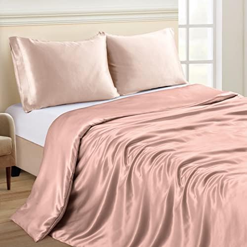 NSGZ Satin Duvet Cover for Weighted Blanket, 48x72, 8 Ties, Champagne Gold - Image 2