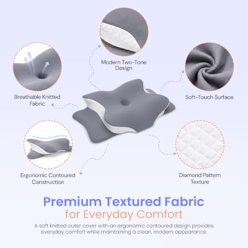 Cervical Neck Pillow, Ergonomic Neck Pain Relief Memory Foam Support Pillow - Image 3