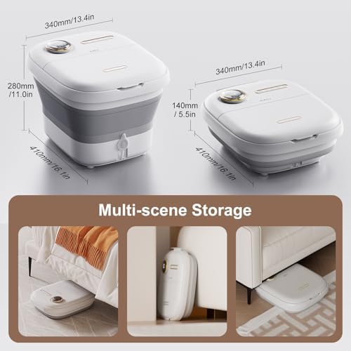 KASJ Collapsible Foot Spa Electric Rotary Massage with Heat,Bubble and Jet - Image 5