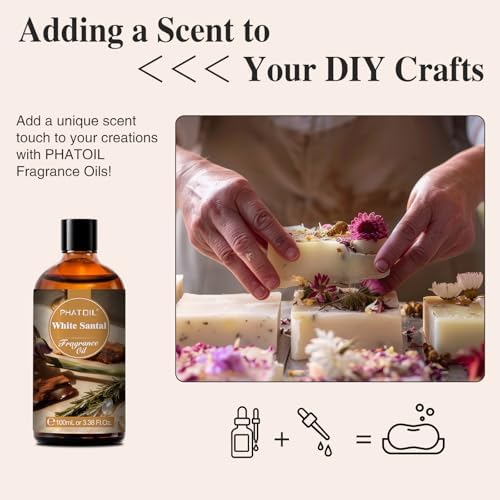 PHATOIL White Santal Fragrance Oil for Diffuser Aromatherapy 3.38FL.OZ - Image 5