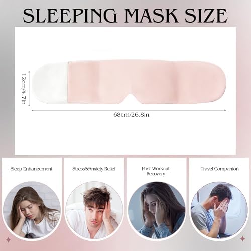 Weighted Sleep Mask for Side Sleepers, 100% Blackout Eye Mask for Sleeping with Adjustable Strap, Dual-Sided Cooling Silk & Warm Cotton Blindfold, Zero Pressure Eye Cover for Travel, Nap & Yoga - Image 2