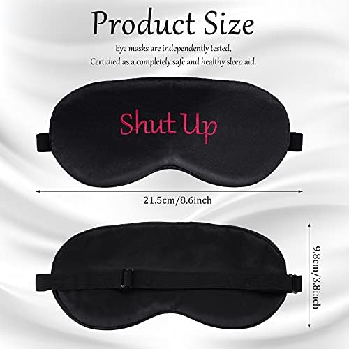 4 Pack Funny Eye Mask for Sleeping Blackout, Black with Red Words - Image 2
