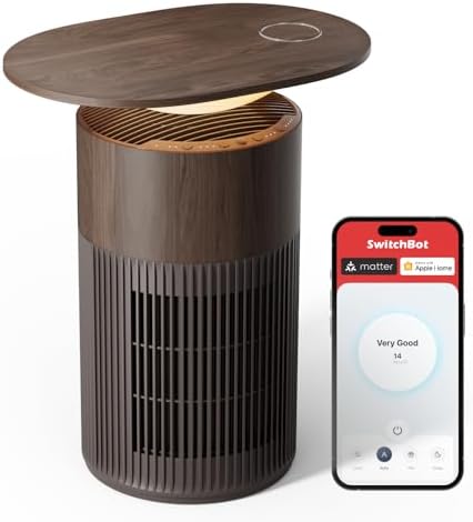 SwitchBot Air Purifier for Home Large Room, Matter, Up to 3620 ft², Air Purifier for Wildfire Smoke, Pets, Odors, 20dB, Washable Pre-filter, Pet Mode, RGB Light, Work with Alexa, HomeKit, Google Home by SwitchBot