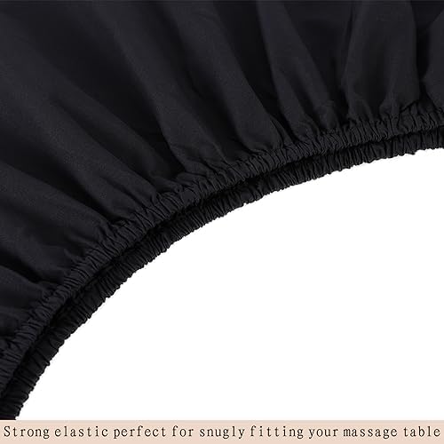 MRJ Soft 3 Piece Set Microfiber Massage Sheet Set,for Massage Tables,Includes Massage Flat Sheet,Massage Fitted Sheet and Face Rest Cover,Black - Image 5