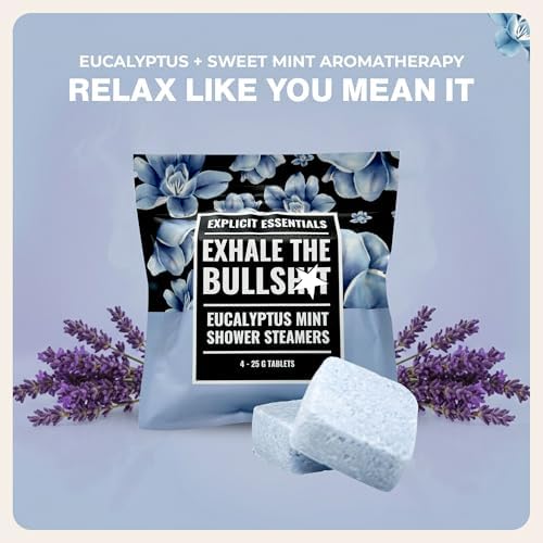 Explicit Essentials Exhale The BS Eucalyptus Mint Shower Steamers | Aromatherapy Eucalyptus and Mint Shower Steamers | Spa Shower Gift for Stress Relief, Relaxation & Self-Care - Image 5