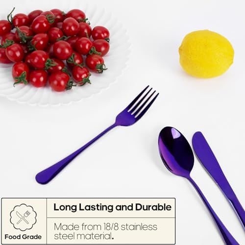 Quatish 5 Piece Travel Utensils with Case, Portable Cutlery Set, Violet - Image 5