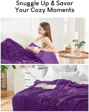 Cottonblue Fleece Weighted Blanket 20lbs for Adults Queen Size 60x80in Soft - Image 6