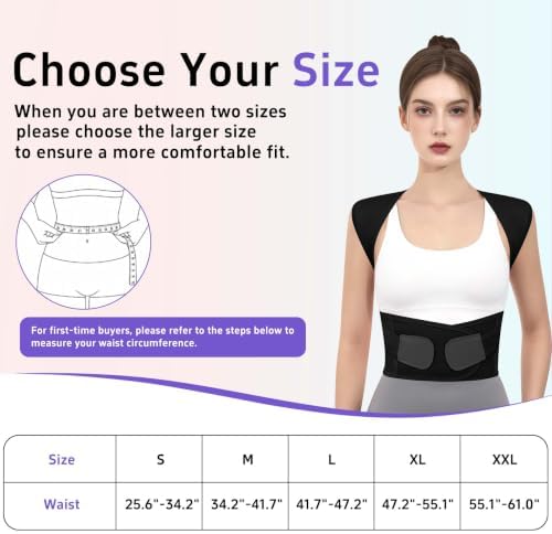 Posture Corrector for Women and Men Back Brace Upper Back Support Adjustable Breathable Shoulder Straightener Hunchback Correction Clavicle Back Pain Relief Comfortable Daily Wear Black XX-Large - Image 2