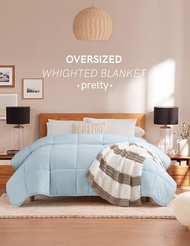 YnM Weighted Blanket Queen 20lbs, The Heavy Oversized Weighted Comforter, Warm & Fluffy Throw (Green, 20lbs, 90" Lx90 W) - Image 3