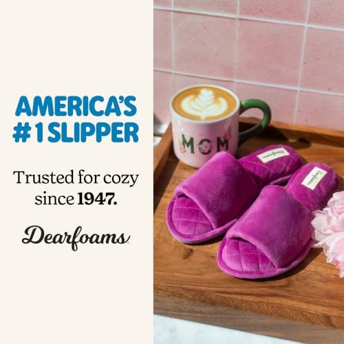 Dearfoams womens Slipper Memory Foam Summer House Shoe Beatrice Terry Slide - Image 4