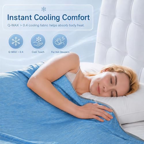 King Size Cooling Blanket for Hot Sleepers - Lightweight Breathable Cool Cold Blanket - Keep Cool for Night Sweats, Soft Thin Ice Blankets for Bed Couch Sofa, (Dark Blue, 90"x108") - Image 5