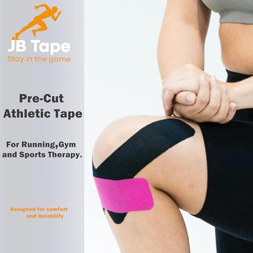 JB Tape Kinesiology Tape, 80 Precut Strips, Green, Latex‑Free, 4 Rolls - Image 3
