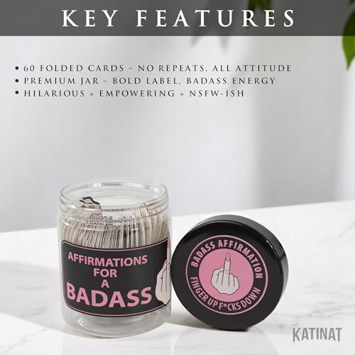 Badass Affirmation Jar - 60 Daily Badass Affirmation Cards, Middle Finger Gifts for Women Mothers Day Gifts for Mom Daughter Inspirational and Relaxation Gift for Her, Boss Lady, Besties, Friend - Image 4