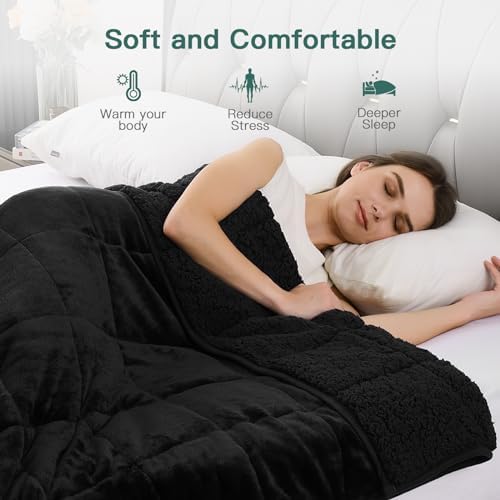 Lofus 15 lbs Weighted Blanket for Adults Twin Size 48" x 72", Black - Image 3