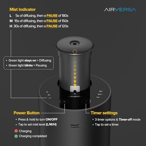 Airversa ANX Waterless Diffuser for Essential Oil for Home, Room, Gray - Image 3