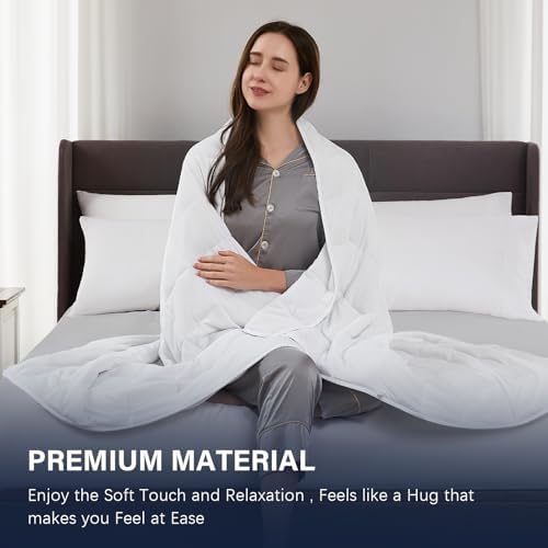 CuteKing Weighted Blanket for Adults: Weighted Blanket with Premium Glass Beads - Breathable Heavy Blanket for Comfort Sleep - Thick Blanket for Adult All Season (20lbs, 60"x80", White) - Image 2