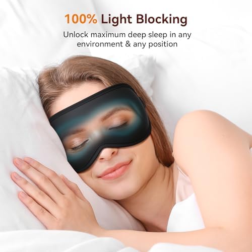 Sleep Mask, EVA BELLE Sleep Masks for Men Women, Zero Eye Pressure 3D Sleeping Mask, 100% Light Blocking Eye Covers with Adjustable Strap for Sleeping Travel Home Nap Rest Memory Foam - Image 3