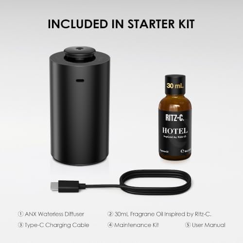 Airversa ANX Waterless Essential Oil Diffuser Starter Kit, Black - Image 4
