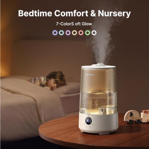 Homvana 3.6L Top-Fill Cool Mist Humidifiers for Bedroom, Large Room(Grey) - Image 6